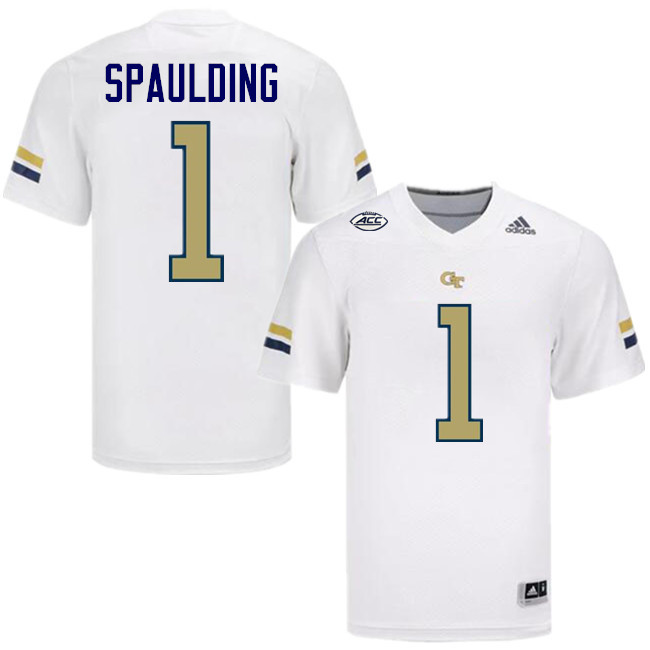 Cayman Spaulding Georgia Tech Jerseys,Georgia Tech Yellow Jackets College Football Uniforms-White Cayman Spaulding Georgia Tech Jerseys,Georgia Tech Yellow Jackets College Football Uniforms-White